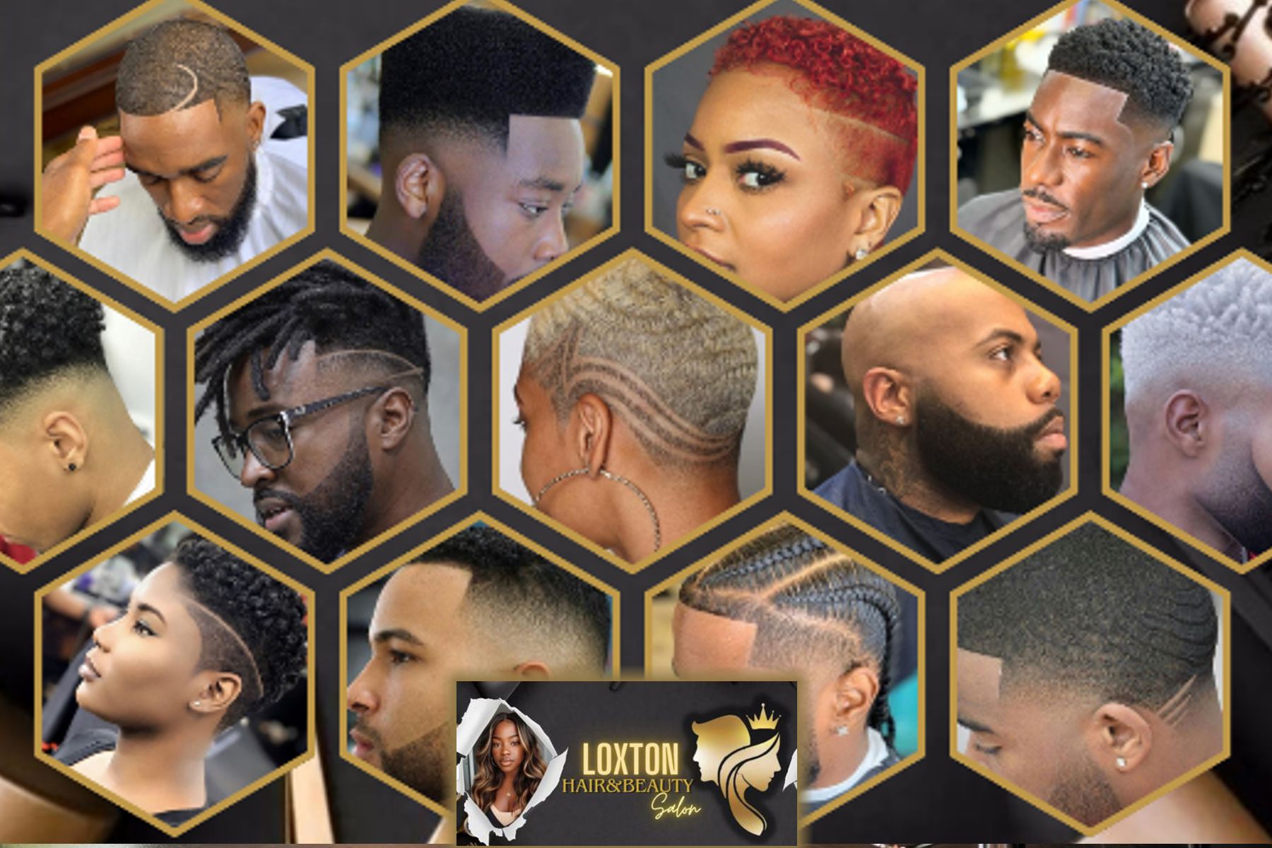 Haircut and fade style collage from Loxton Hair and Beauty Salon